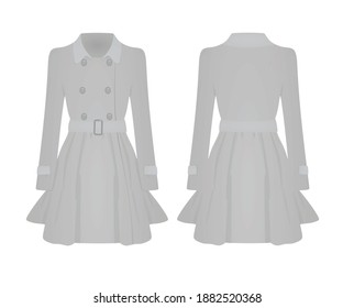 Woman gray coat. vector illustration