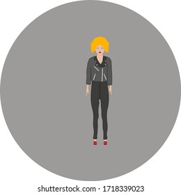 woman with greaser look. illustration for web and mobile design.