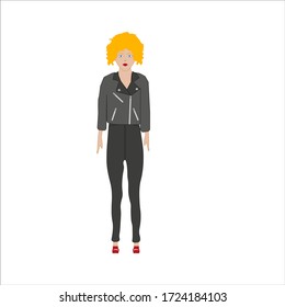 woman with greaser look. illustration for web and mobile design.