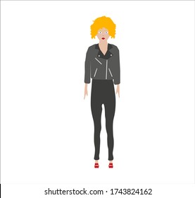 woman with greaser look. illustration for web and mobile design.