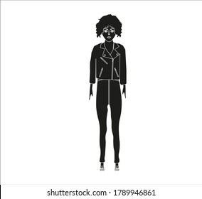 woman with greaser look. illustration for web and mobile design.