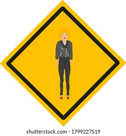 woman with greaser look. illustration for web and mobile design.