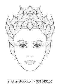 woman in the Greek style, vector illustration