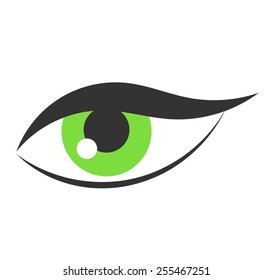 Woman green eye icon. Vector illustration