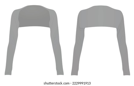 Woman grey bolero. vector illustration