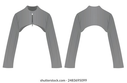 Woman grey bolero. vector illustration