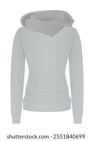 Woman grey hoodie. vector illustration