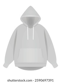 Woman grey hoodie. vector illustration