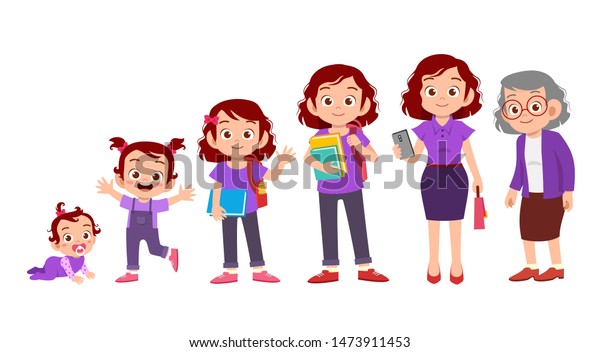 Woman Grow Life Cycle Vector Stock Vector (Royalty Free) 1473911453 ...