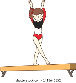 Cartoon Gymnastics Beam