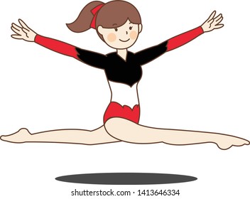 woman gymnastics competition dancing pose