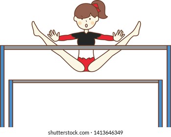 woman gymnastics competition parallel bars