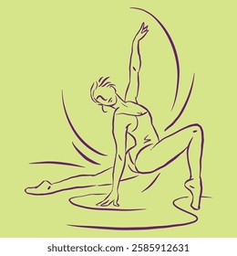 Woman in gymnastics vector for illustration, card, decoration