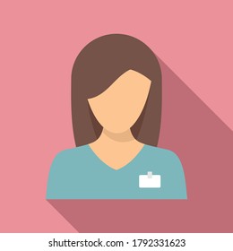 Woman gynecologist icon. Flat illustration of woman gynecologist vector icon for web design