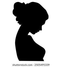 Woman hair bun silhouette image