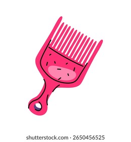 Mulher pente de cabelo ou ferramenta de higiene feminina. Vetor item para cuidados pessoais e moda cabeça. Senhora acessório de beleza ou escova feminina para o cabelo. Rotina de endireitamento e desenlace. Barbeiro e spa.