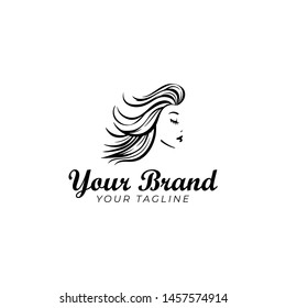 woman hair elegant beautiful logo