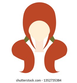 woman hair flat illustration on white