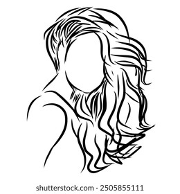 Woman hair logo design, logo concept