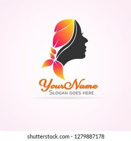 woman with hair logo vector 4
