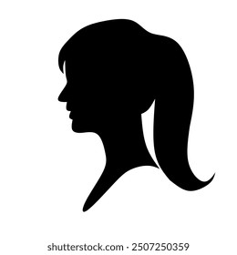 Coleta de pelo de la mujer del Vector izquierdo de la Imagen