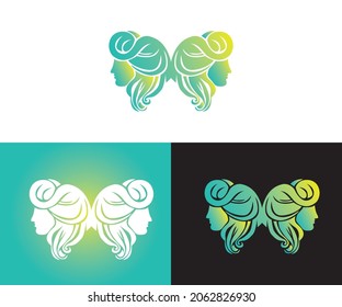 woman hair salon  gradient logo design