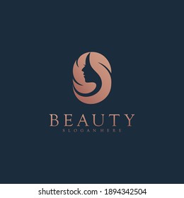 Woman hair salon with interesting colors logo design Premium Vector. part 2