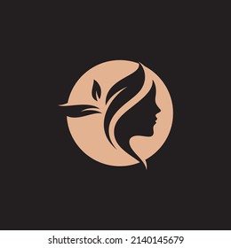 Woman hair salon logo design luxury Vector