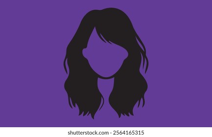 woman hair silhouettes vector illustration