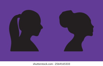 woman hair silhouettes vector illustration