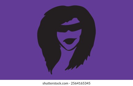 woman hair silhouettes vector illustration