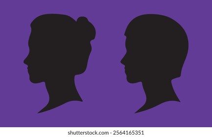woman hair silhouettes vector illustration