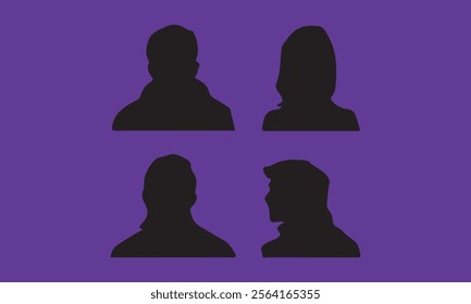 woman hair silhouettes vector illustration