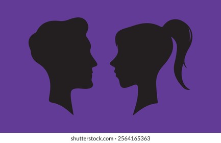 woman hair silhouettes vector illustration