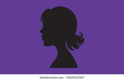 woman hair silhouettes vector illustration