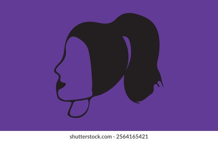 woman hair silhouettes vector illustration