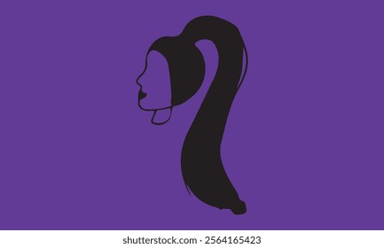 woman hair silhouettes vector illustration