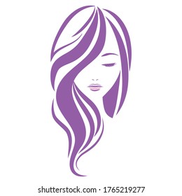 Woman hair style logo icon