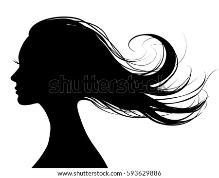 Woman Hair Style Silhouette Stock Vector (Royalty Free 