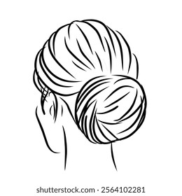 Woman hairbun style image vector