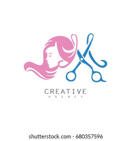 woman haircut logo