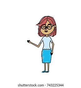 woman with hairstyle design and elegant clothes