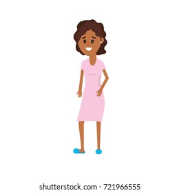 woman with hairstyle and dress design