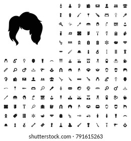 Woman hairstyle icon illustration isolated vector sign symbol. editable barber icons vector set.