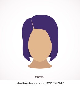 Woman hairstyle. Illustration vector of avatar woman. 