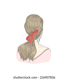 woman hairstyle view from back