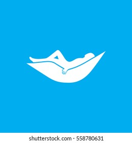 woman in hammock icon illustration isolated vector