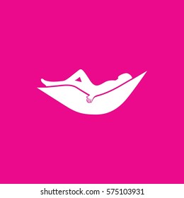 woman in hammock icon illustration isolated vector
