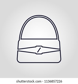 Woman hand bag isolated linear vector icon