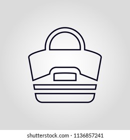 Woman hand bag isolated linear vector icon